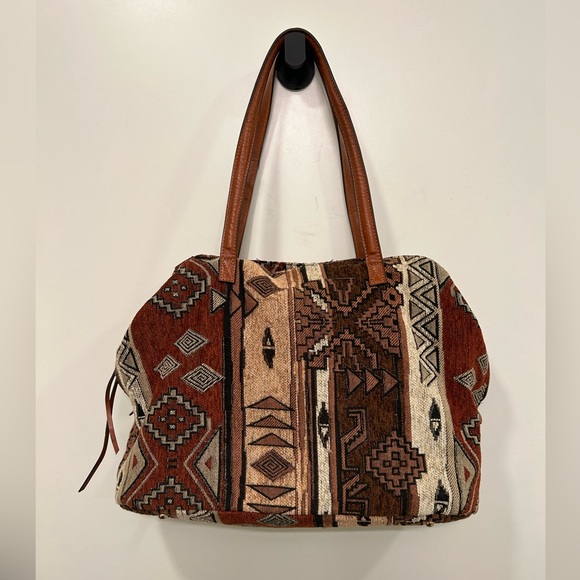 Street Level large 3 section boho print handbag - Picture 1 of 9
